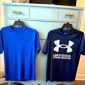 Men’s Under Armour Royal Blue and Navy Dri-Fit Shirts. Sz M. Loose Fit